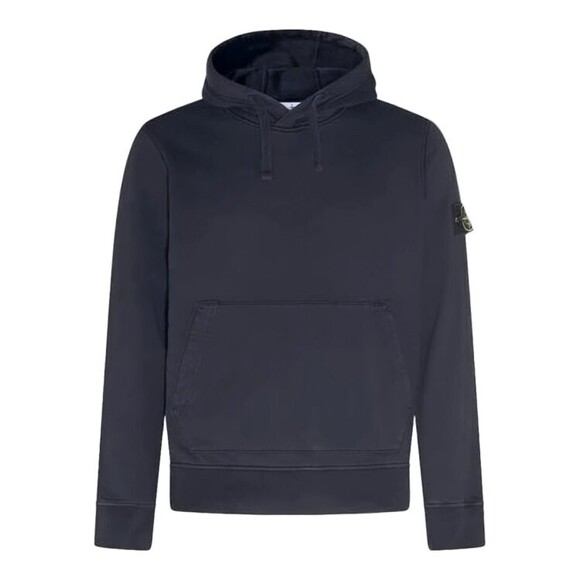 Stone Island Minimalist Ink Blue Pullover Hoodie With Kangaroo Pocket - NWT